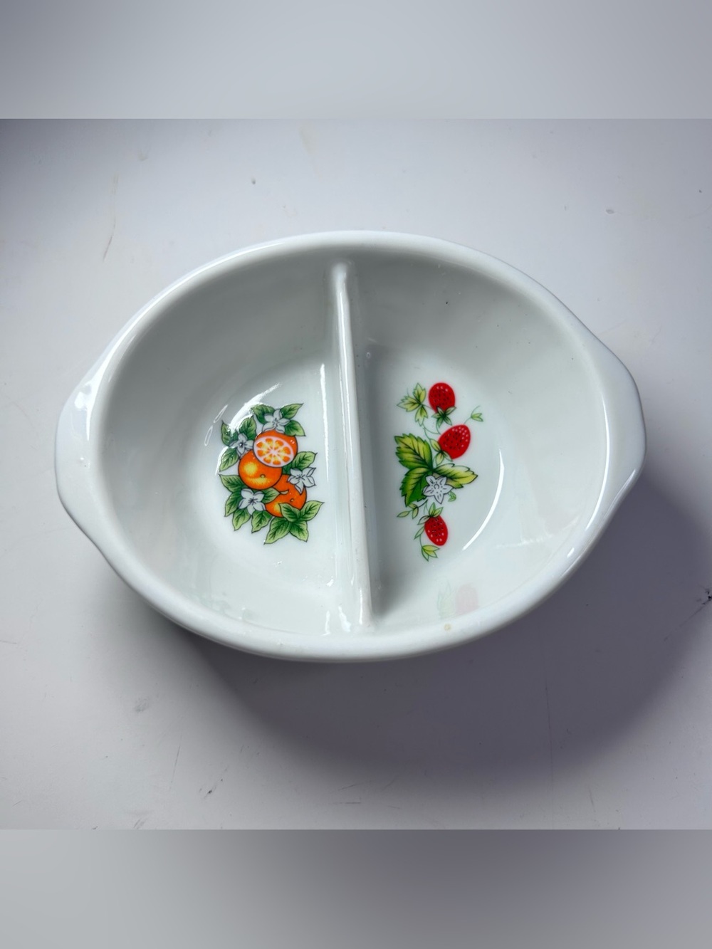 Vintage Ceramic Mini Jelly Jam Dish Stawberries Oranges